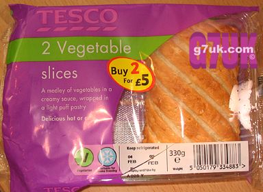 Tesco vegetabvle slices - not so special offer. £1.18 for one, or buy two for £5!