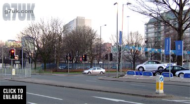 The junction of Grosvenor Street and Upper Brook Street, east side
